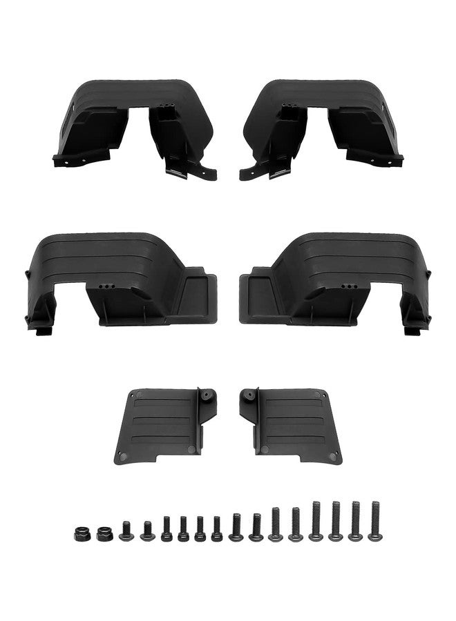 QLZOZB Front & Rear Mud Flaps Fender Fit for Axial SCX10 II 90046 90047 1/10 RC Crawler Car Plastic Upgrade Parts Black - Image 1